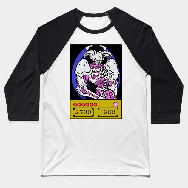Summoned Skull Card Baseball T-Shirt by CalebLindenDesign